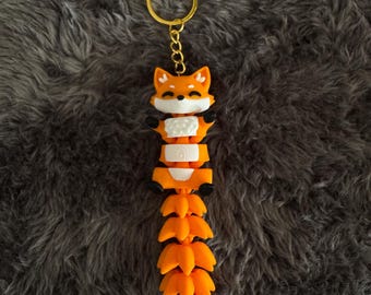 Brelok z ruchomym lisem – zabawka sensoryczna drukowana w 3D, materiał PLA