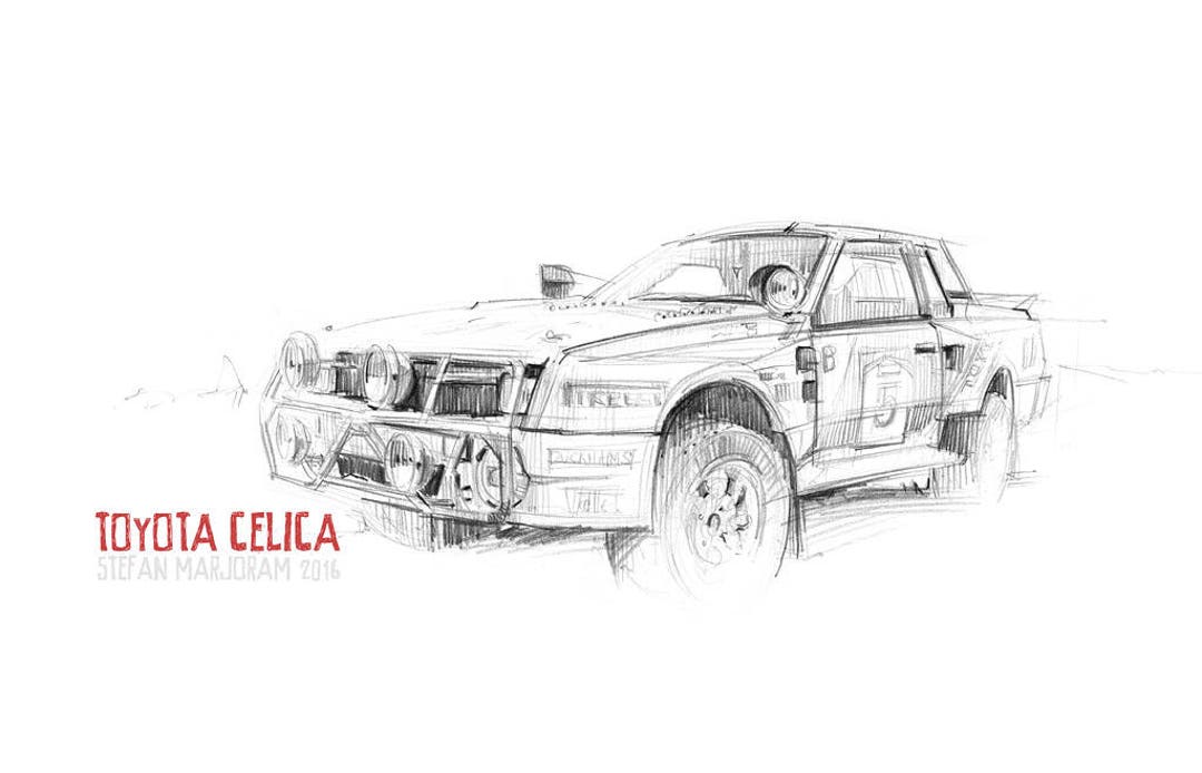 Toyota Celica Rally Car - Original A3 Pencil Sketch - Etsy