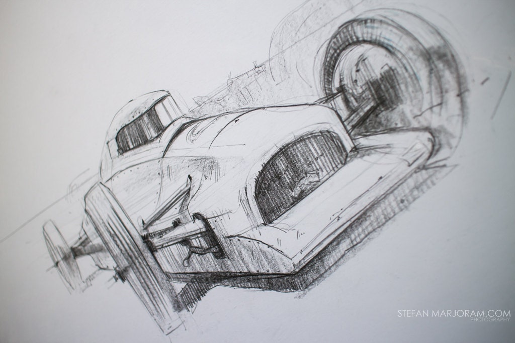 Streamliner - Original A3 Pencil Sketch - Etsy