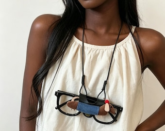 Cute Dachshund Eyeglass Holder Necklace, Plush Dog Eyewear Lanyard, Creative Animal Glasses Chain, Leather Leash Sunglasses Strap Gift