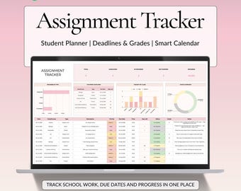 Aufgabenübersicht (Google Sheets), Schülerplaner (Tabellenkalkulation), Hausaufgaben-Abgabeübersicht, Notenübersicht & Kalender