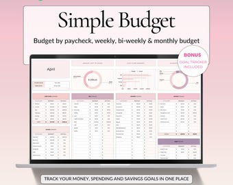 Budget planner Google Sheets, Monthly budget spreadsheet, Paycheck budget template, Weekly budget & biweekly budget tracker