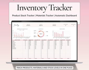Inventory Tracker Spreadsheet Google Sheets, Product Stock & Materials Tracker, Small Business Inventory Template