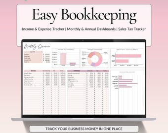 Small Business Buchhaltung Tabelle Google Sheets Vorlage, einfacher Income Expense Tracker, Profit Dashboard, Umsatzsteuer Tracker