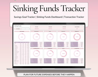 Sinking Funds Tracker Spreadsheet Google Sheets | Savings Tracker | Cash Envelope Budget Template | Financial planner