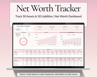 Vermögensübersicht für Google Sheets, Tabellenkalkulation für persönliche Finanzen, Vermögens- und Schuldenübersicht, Vorlage für ein Vermögens-Dashboard