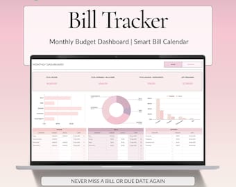 Bill Tracker Spreadsheet Google Sheets, Bill Calendar, Payment Due Date Tracker, Monthly Budget Planner