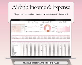 Airbnb Income Expense Tracker Google Sheets, Single Property Short Term Rental Spreadsheet, Vacation Rental Profit Dashboard