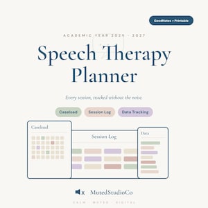 Sprachtherapie-Planer 2026–2027, digital & druckbar | Fallverfolgung für Sprachtherapeuten, IEP-Daten, Sitzungsprotokoll, Medicaid-Abrechnung | GoodNotes