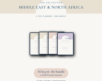 Middle East & North Africa Planner Bundle | 4 GoodNotes Itineraries | Morocco Egypt Jordan Turkey | Hyperlinked PDF