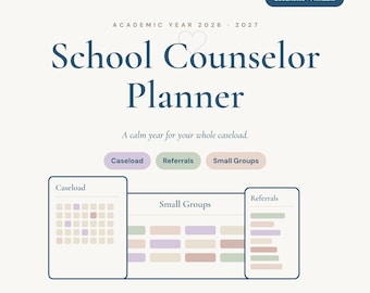 Schoolbegeleiderplanner 2026-2027, digitaal en printbaar | Caseloadtracker, verwijzingslogboek, SEL, 504-plan, gegevens voor kleine groepen | GoodNotes