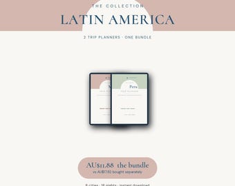 Latin America Travel Planner Bundle | Mexico & Peru GoodNotes Itineraries | Machu Picchu Trip Planner | Hyperlinked PDF