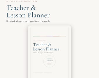 Teacher Planner | Hyperlinked Lesson Planner GoodNotes | Weekly Lesson Plans Gradebook Attendance | Printable iPad | Instant Download