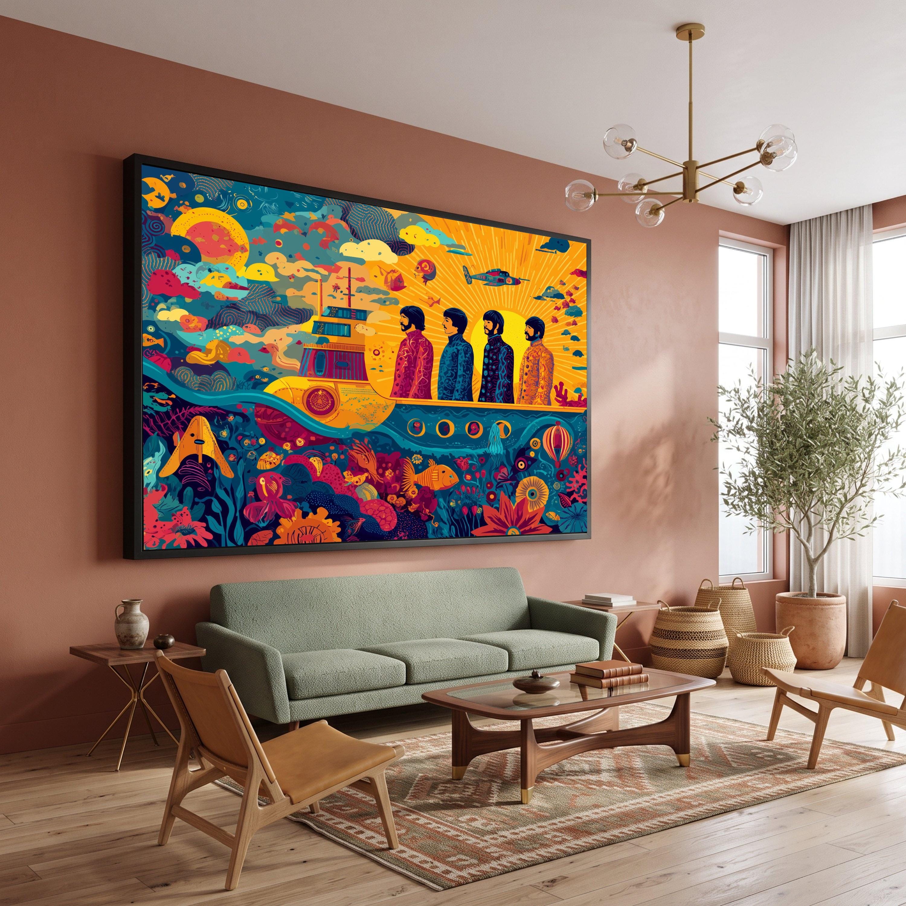 Colorful Beatles Wall Art - Etsy