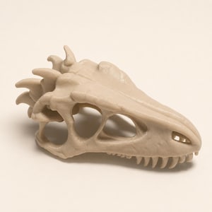 3D Printed Dinosaur Skull Aquarium Ornament, Bone Color Mini Fish Tank Cave
