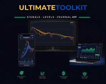 TradingView Trading Strategy System: TrendFlip Signal indicator, Key Levels, Trading Journal Application
