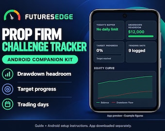 Prop Firm Challenge Tracker för Android | Medföljande guide och installationsanvisningar | Digital PDF-nedladdning