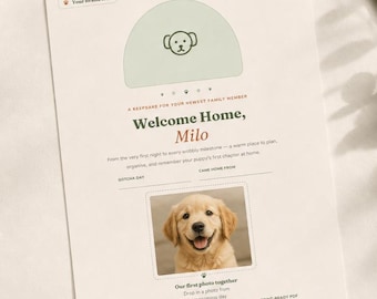 Druckbarer Welpenplaner | Bearbeitbare Canva Vorlage | Checkliste für Welpen im ersten Jahr | Neue Hundebesitzer Impf- & Trainingstracker