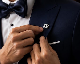 Personalized Monogram Lapel Pin, Custom Initial Lapel Pin, Men's Suit Pin, Wedding Groom Gift, Groomsmen Gift, Custom Initial Brooch