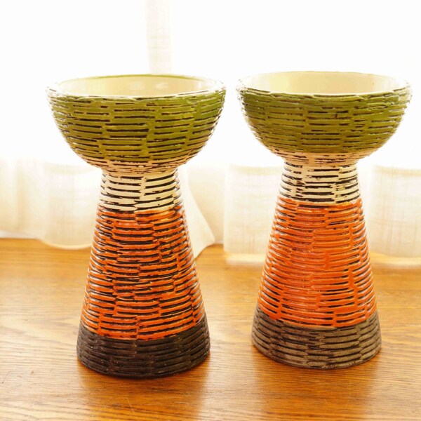 RESERVED for Santana — Artsy Candle Holders by Rosenthal Netter -- Lovely Raymore Pottery Made in Italy -- Classy Mid Century Home Decor