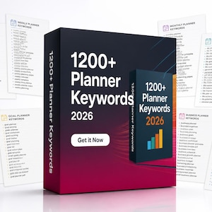 Más de 1200 palabras clave para planificadores 2026 / SEO para Etsy, investigación de KDP (descarga digital)