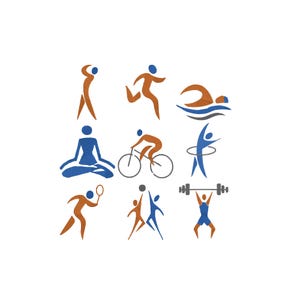 Sports and Fitness icons, Mini fitness Embroidery Design, Cycling Embroidery Design, Swimming Embroidery, Machine Embroidery Design, 8 Sizes