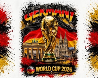 Deutschland 2026 Fußball-WM 2026 PNG, Fußball-Farbspritzergrafik, Sublimationsgrafik (Digitaler Download)