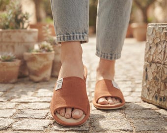 Pantuflas de lino, calzado de casa transpirable con puntera abierta, cómodas pantuflas para el dormitorio, calzado ligero de verano, calzado de interior para hombre y mujer.