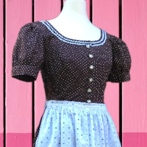 Brown & White 60&#39;s Dirndl (Size 4)