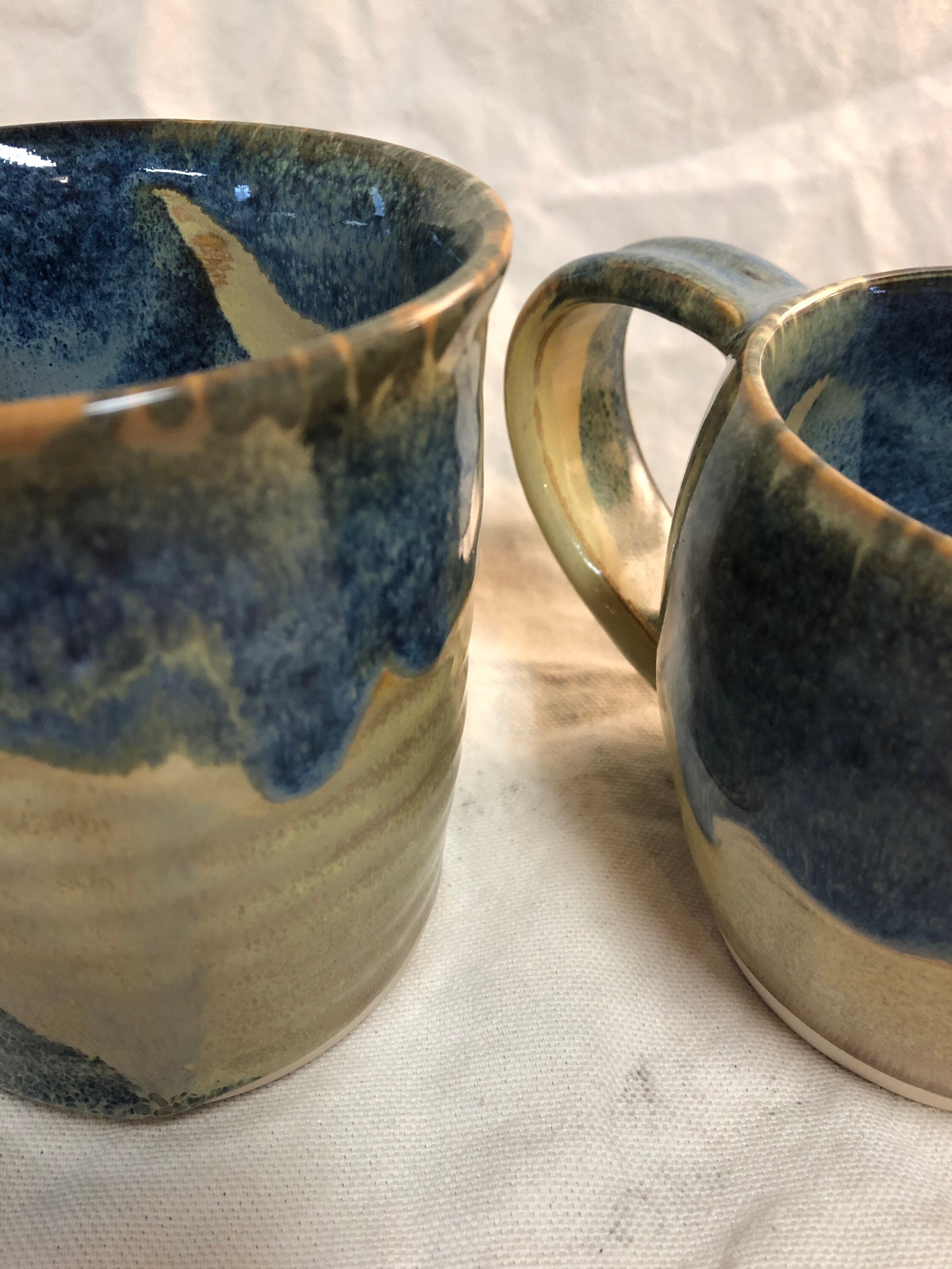 Stoneware Coffee Mug Set Stone Penguin Pottery Etsy