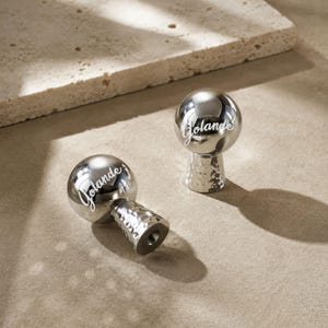 Hammered Titanium Silver Brass Knob: Drawer Handle for Bathroom