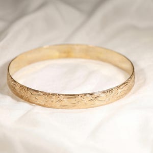 Handmade 14K Gold plated Bangle Bracelet 925 Sterling Silver