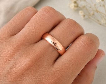 Bague artisanale en cuivre massif, anneau en cuivre pur, bague de pouce, style bohème rustique, pour hommes et femmes