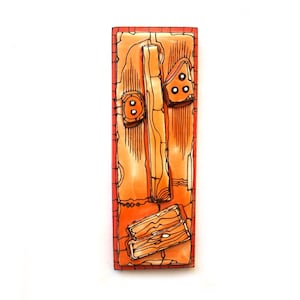 Abstract art face, Geometrical face, Modern ceramic mask, Orange wall sculpture, Wall art ceramic, Orange ceramic, Unique ceramic, 99heads