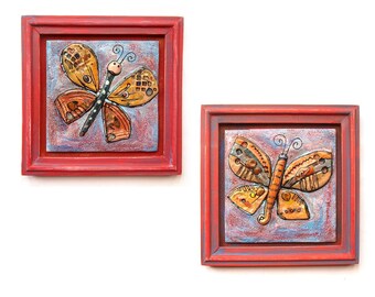 Butterfly pair sculpture, Butterfly couple, Wall butterfly sculpture, Butterfly lovers gift, Colorful butterflies, Wall hanging butterfly