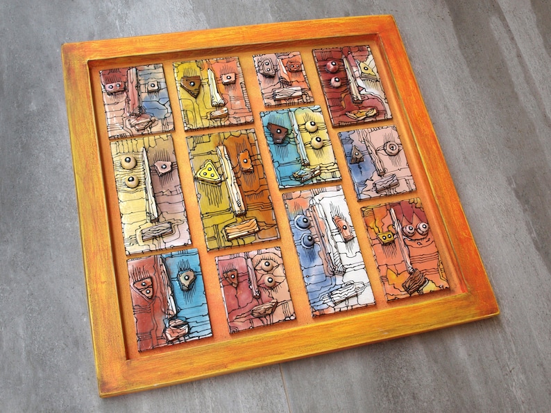 Colorful Wall Sculpture Abstract Ceramic Faces Collective Etsy