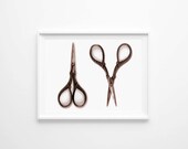 He and She , Art print A4,  Vintage Scissors, Contemporary art