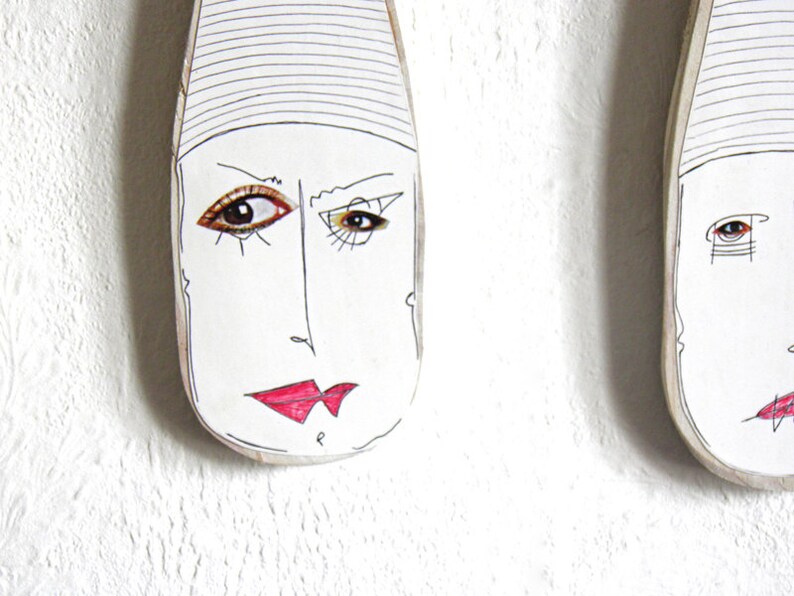 Wall Art Mask set of 3 Mixed Media Wall Mask Original | Etsy