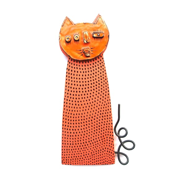 Orange Cat Sculpture, Crazy cat, Cat  wall sculpture, Ceramic Wall Art cat, 3D cat  wall art, Funky cat sculpture, Cute cat, Wall cat art