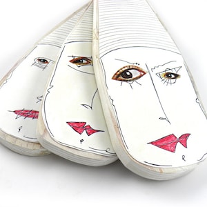 Mixed Media Wall Mask Set: Original Wood Wall Art