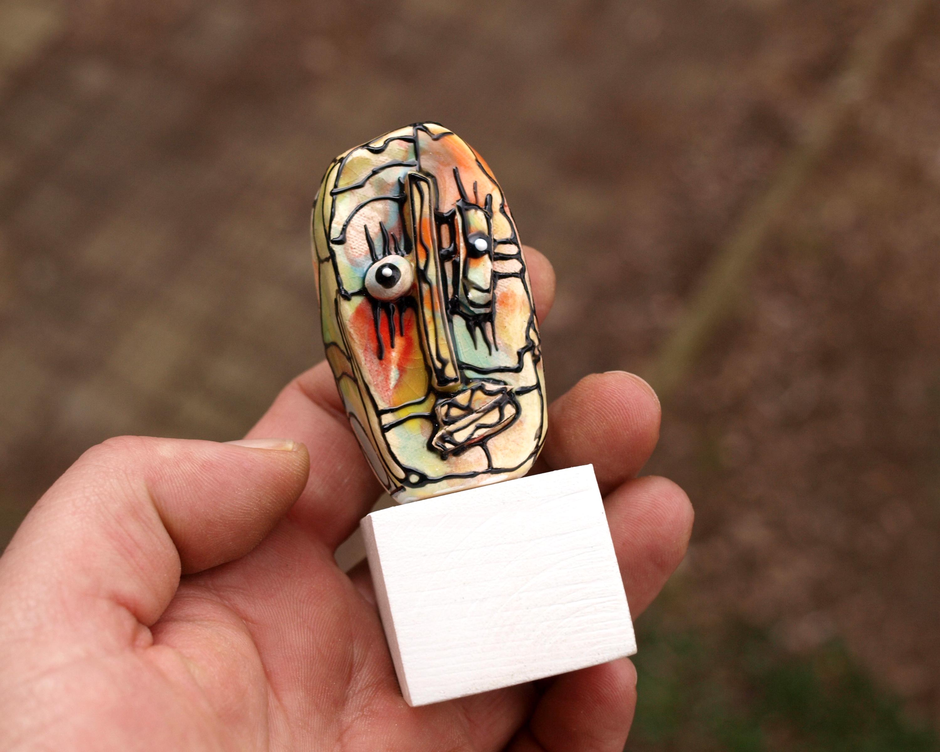 キュビズム陶器ミニアート彫刻：抽象的なデスク装飾、3個セット - Etsy
