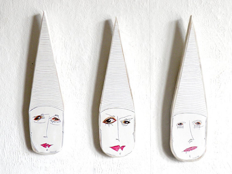 Wall Art Mask set of 3 Mixed Media Wall Mask Original | Etsy