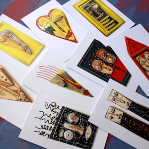 NUOVO, Carte d'arte, Set di 9 carte d'arte, carte astratte, carte d'arte moderna, collezione di 9 carte d'arte, carte d'arte astratte colorate, carte folli