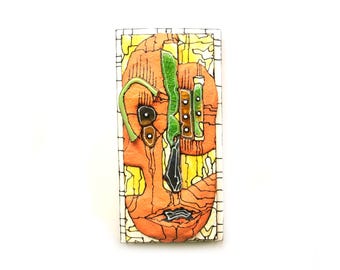 Abstract wall mask, Colorful wall sculpture, Crazy art , Funky art, Modern sculpture, Wall Art sculpture, Handmade Mask, Abstract Home Decor