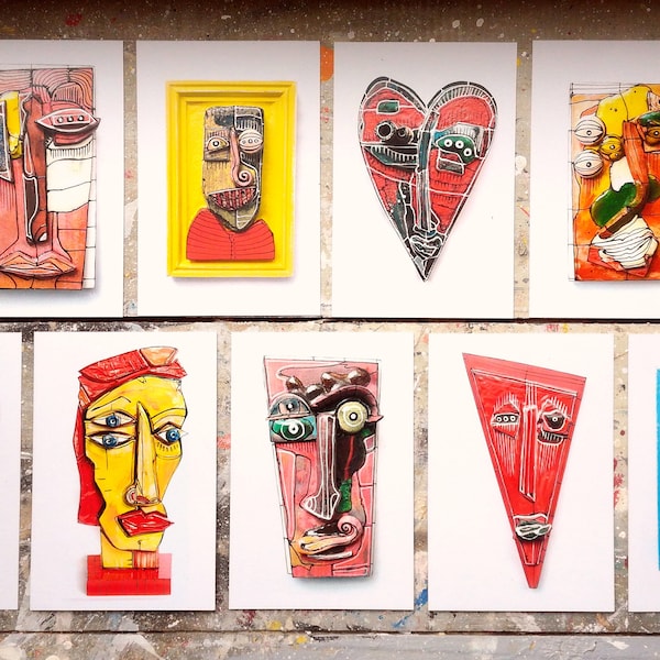 Modern Art Cards Etsy