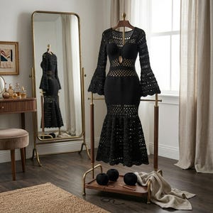 dark academia long dress Dark Academia Wool Pinafore Dress Academia Aesthetic Dark Witchy Style