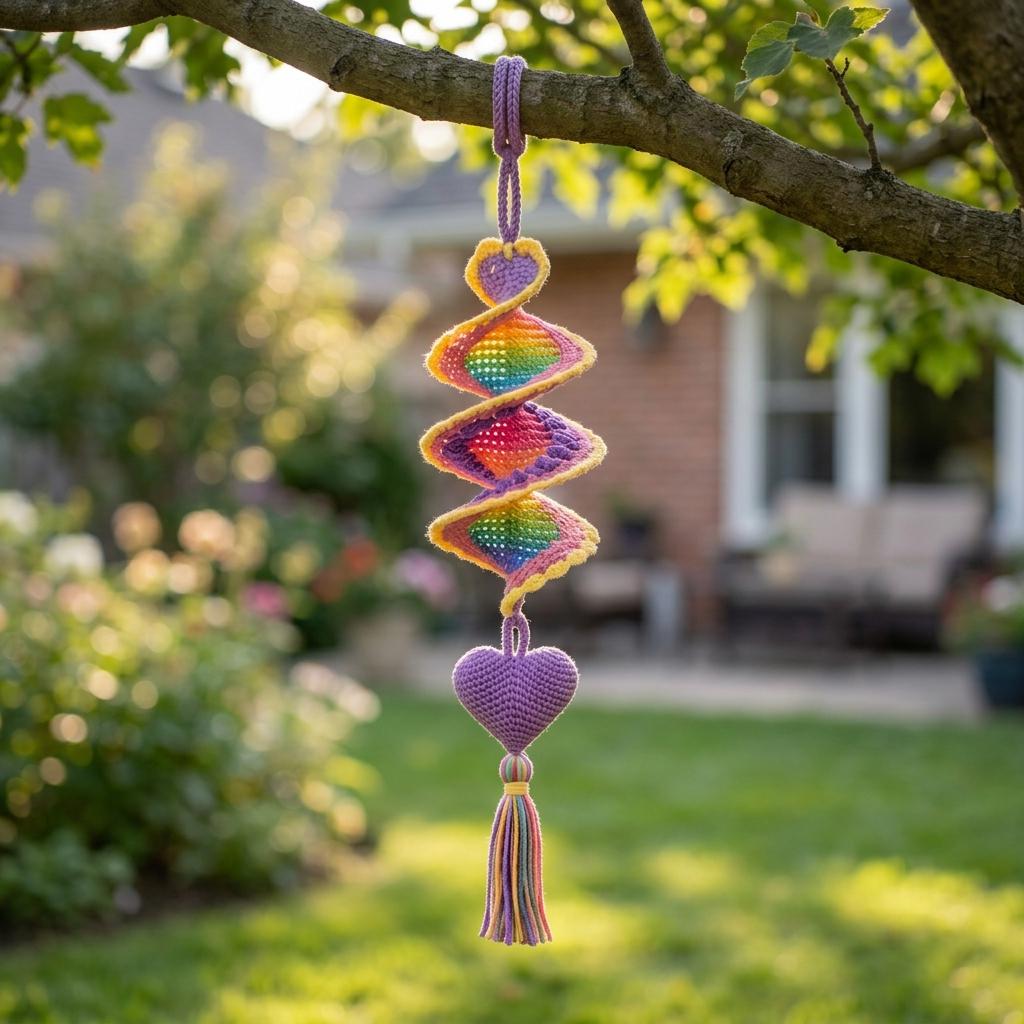 Rainbow Curly Cue Wind Spinner
