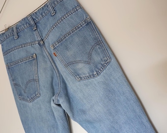Äkta vintage sent 70-tal | tidigt 80-tal | Orange flik Levi's | 30 X 31 | Utsvängd denim