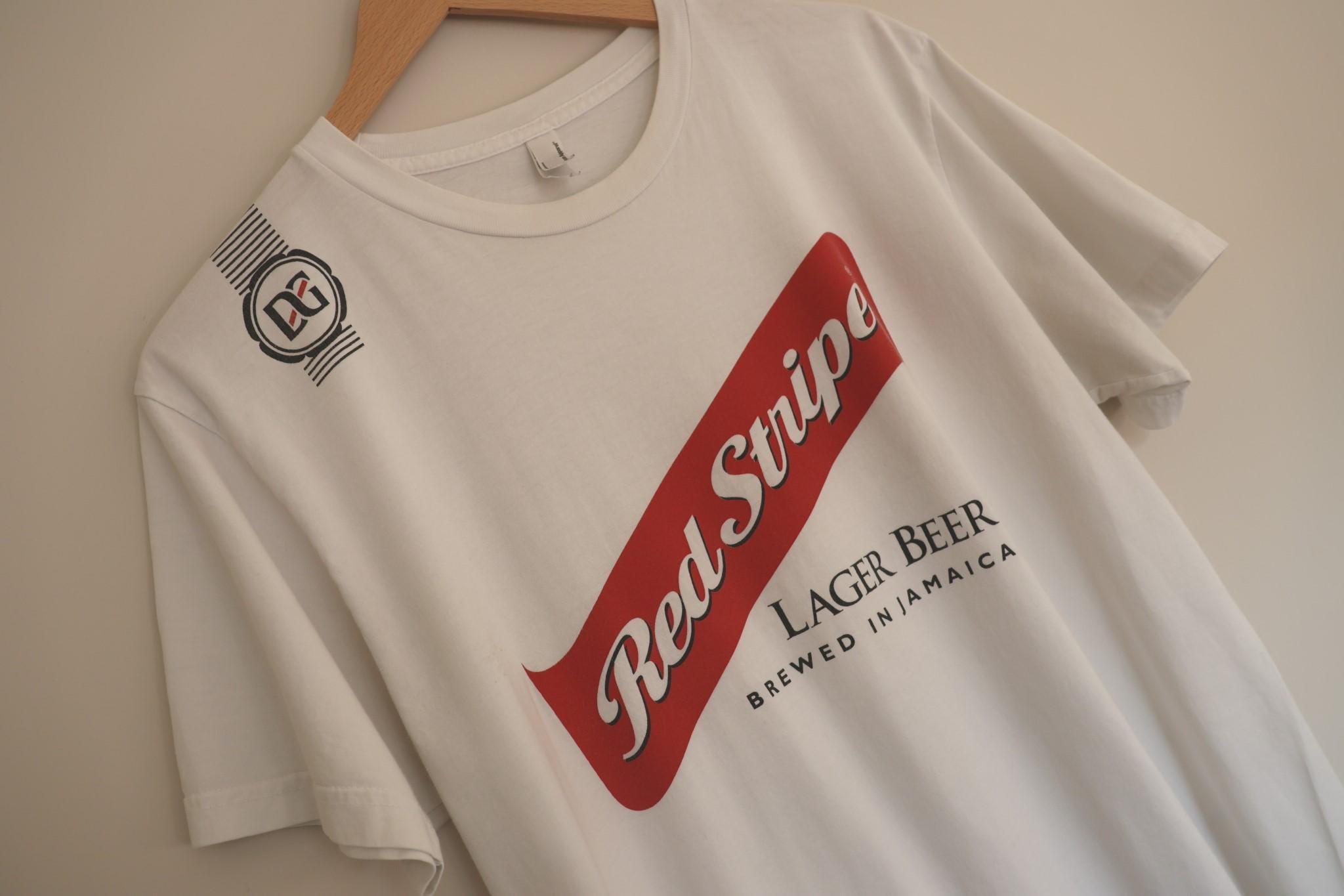 Red stripe beer tee - Etsy 日本