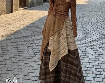 Conjunto de vestido de capas / Conjunto de falda maxi estilo bohemio / Para uso diario / Estilo femenino y delicado